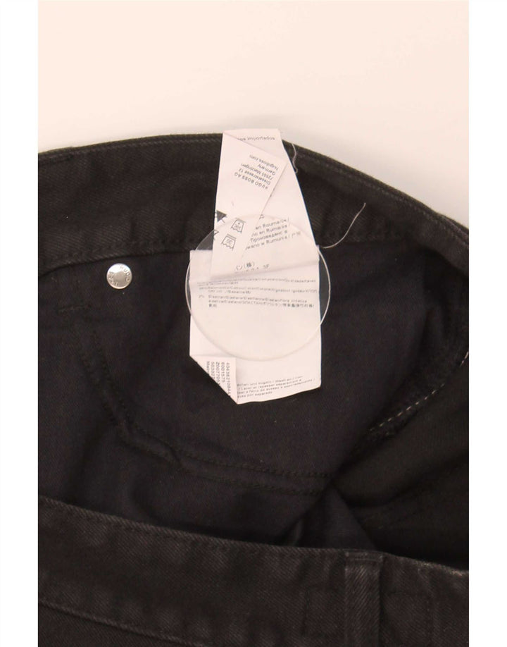 Hugo Boss Mens Straight Jeans W34 L32 Algodão Preto