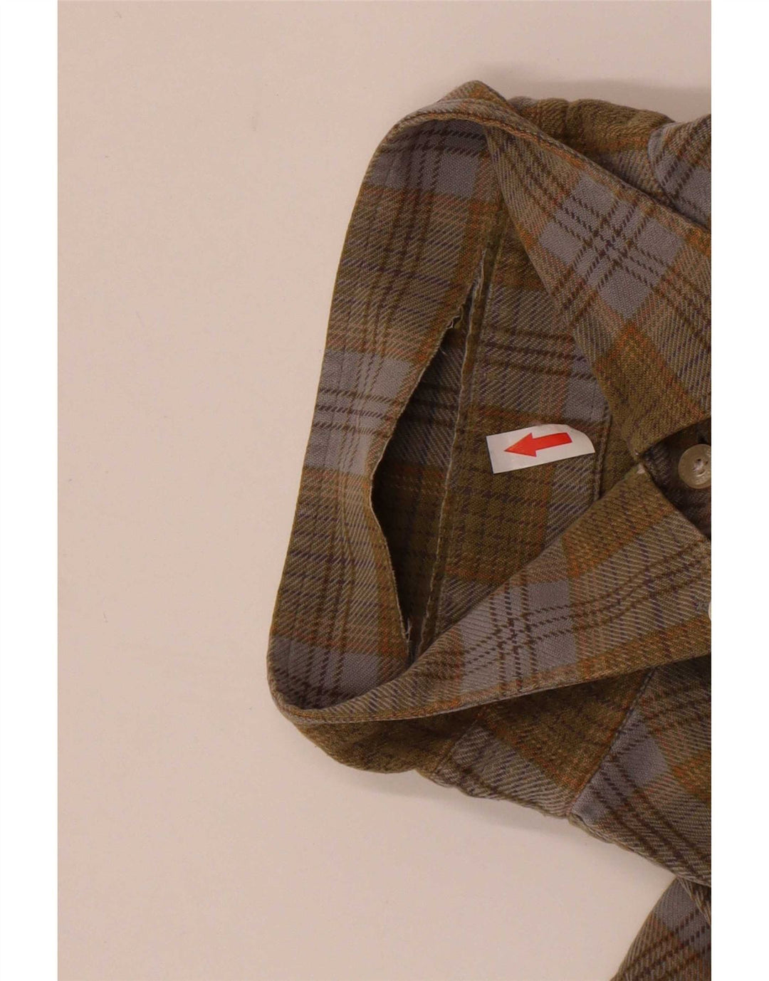 Camisa masculina de flanela Barbour grande algodão xadrez cáqui