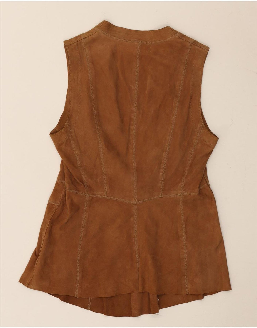 Colete feminino de camurça Gerry Weber Reino Unido 10 couro marrom pequeno