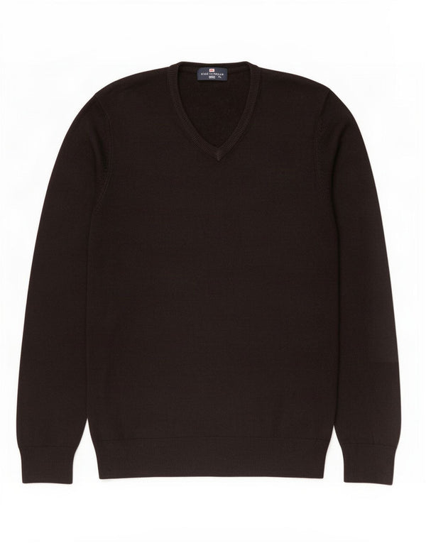 Suéter masculino Marks & Spencer Blue Harbor com decote em V médio preto