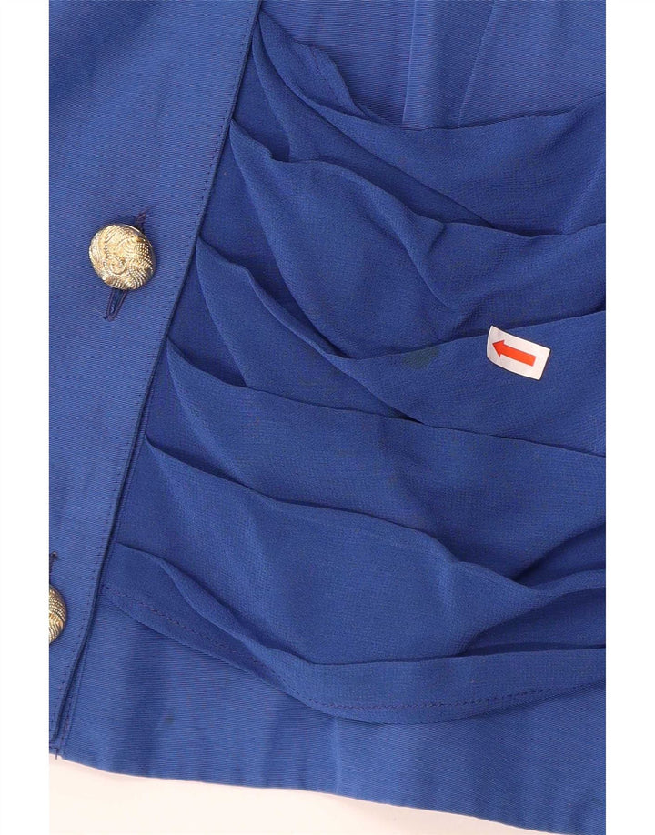 Jaqueta blazer feminina Zoe com peito duplo IT 42 viscose azul médio