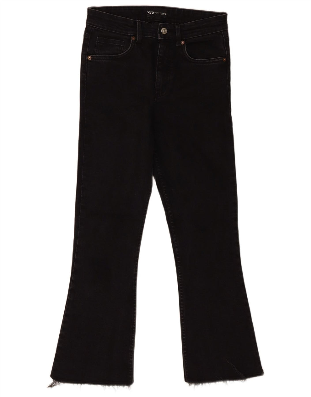 Calça jeans feminina Zara Bootcut EU 38 pequena W28 L27 preta