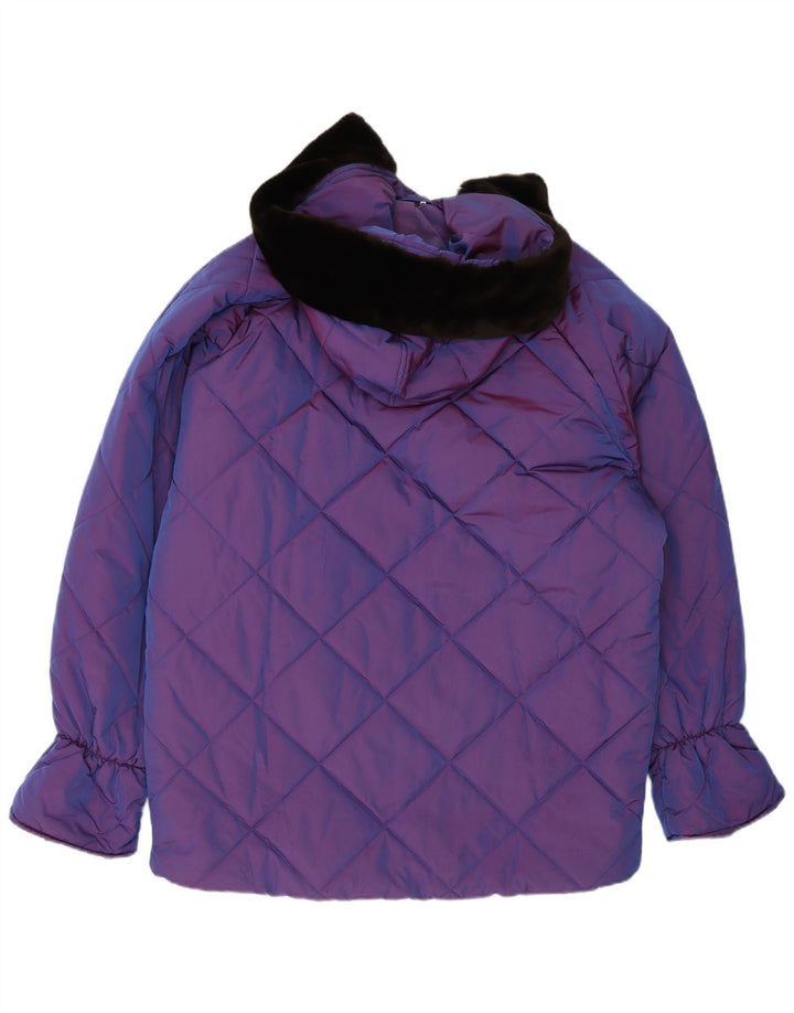 Belfe & Belfe Casaco feminino grande com capuz e acolchoado IT 44 Médio Roxo
