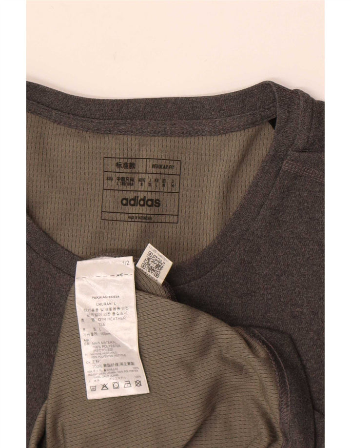 Adidas Mens Aeroready Regular Fit Camiseta Top Grande Cinza Poliéster