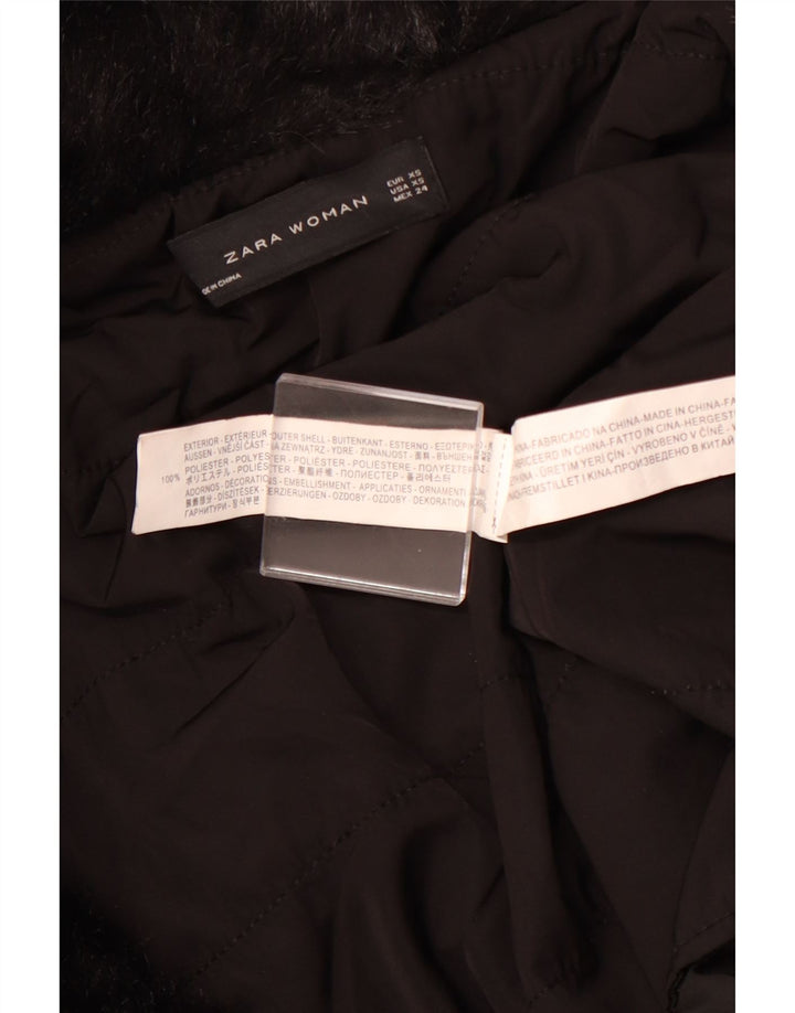 Sobretudo feminino ZARA UK 6 XS preto poliéster