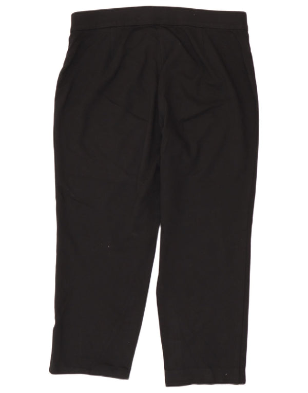 Calças cortadas femininas Marks & Spencer UK 16 grandes W34 L24 viscose preta