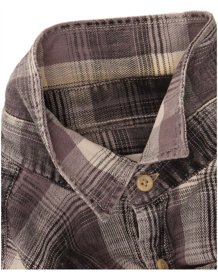 Camisa masculina de flanela Jack & Jones pequena cinza xadrez algodão
