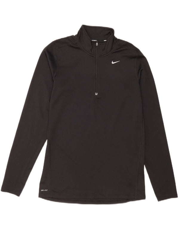 Nike Mens Running Zip Neck Top Manga Longa Médio Preto Poliéster