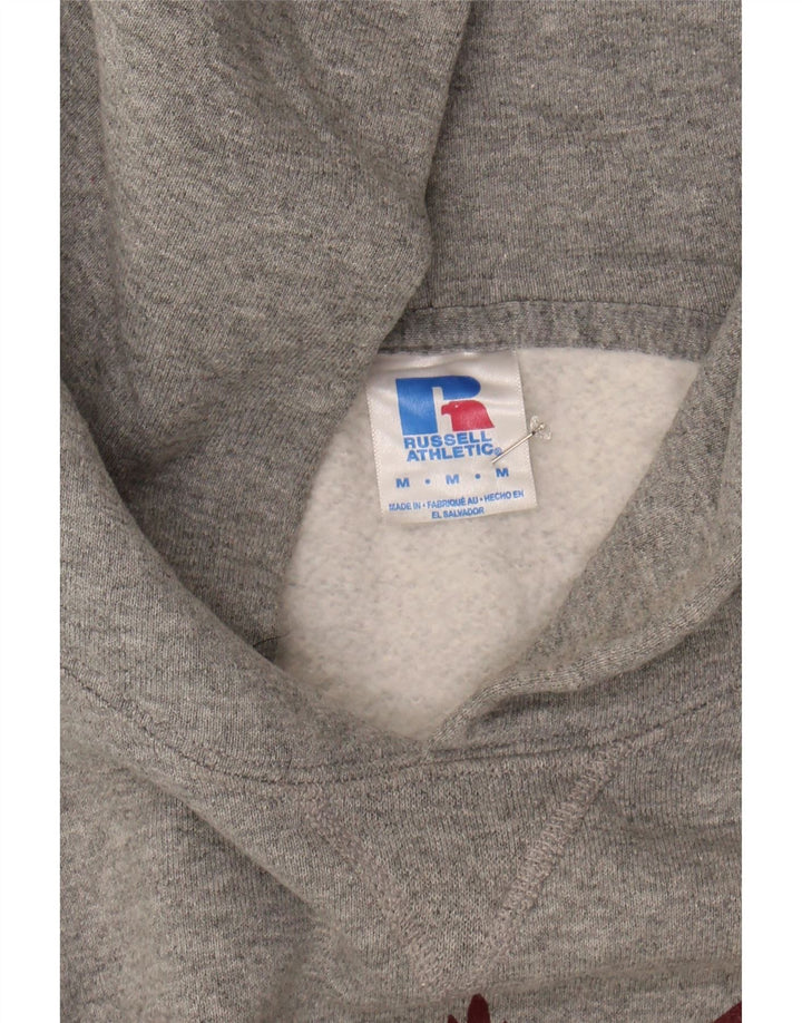 RUSSELL ATHLETIC Mens Graphic Hoodie Jumper Medium Grey Polyester Vintage Russell Athletic and Second-Hand Russell Athletic from Messina Hembry 