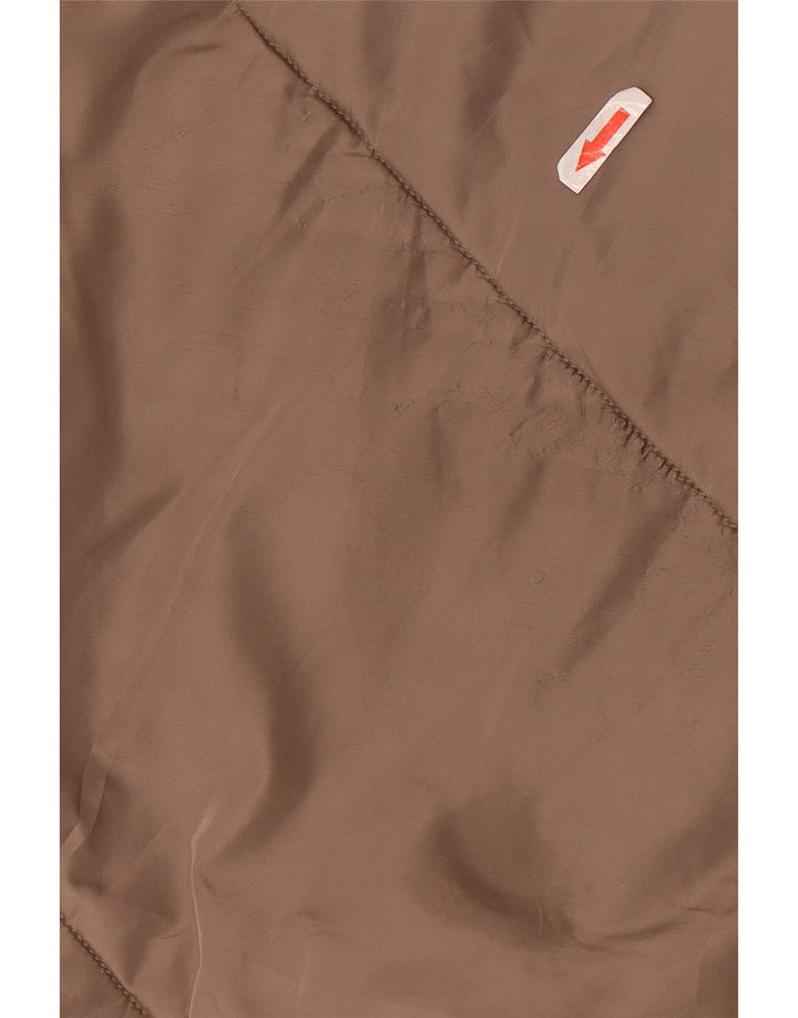 Casaco acolchoado com capuz grande Zara feminino UK 18 XL marrom poliéster