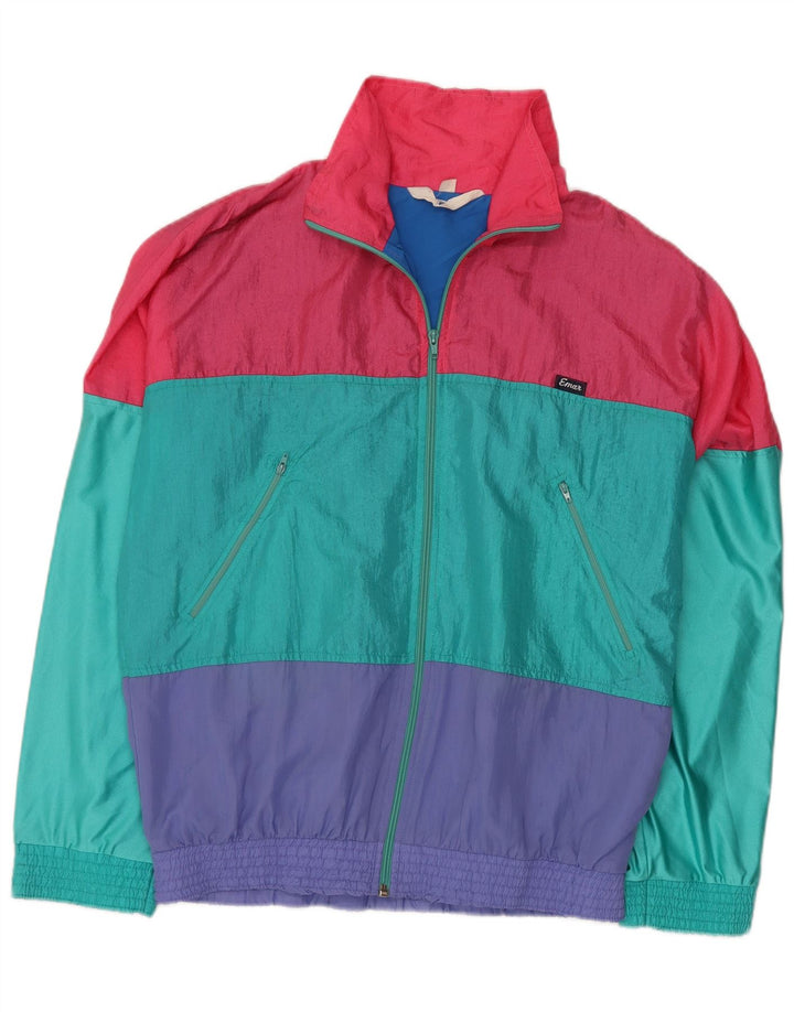 VINTAGE Jaqueta masculina de agasalho IT 50 Medium Multicolor Colorblock