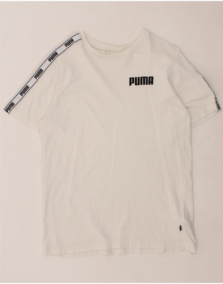 PUMA Mens Graphic T-Shirt Top Medium White Cotton Vintage Puma and Second-Hand Puma from Messina Hembry 