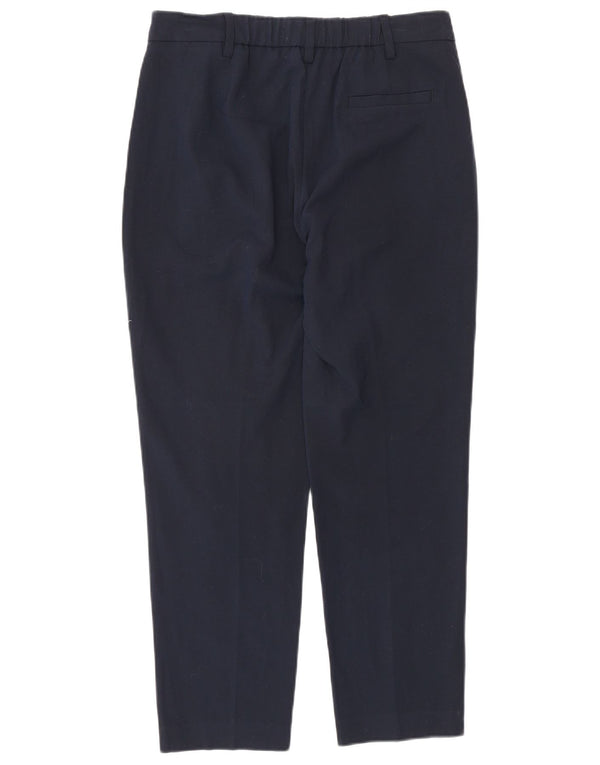 Calça casual feminina de cintura alta Marks & Spencer Reino Unido 10 pequena W28 L28 azul marinho