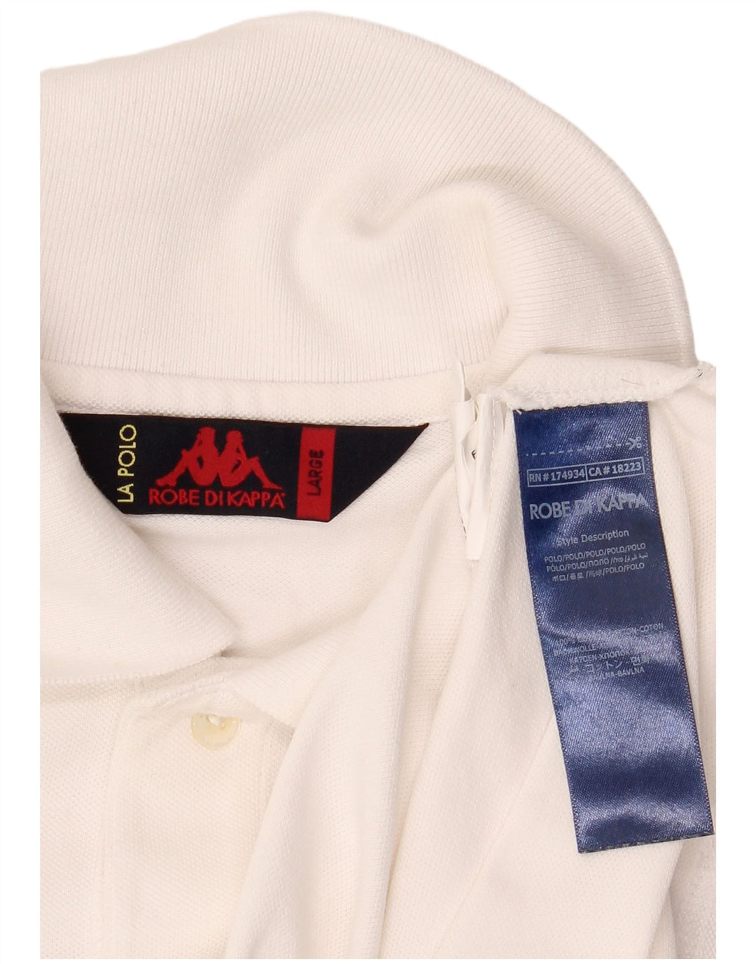 Camisa polo masculina Kappa grande algodão branco