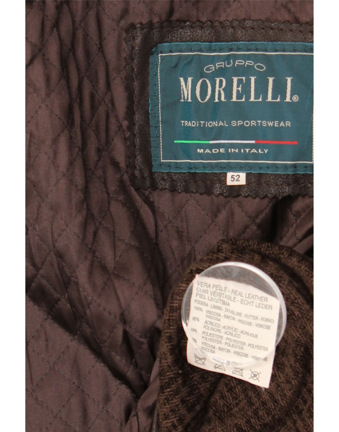 Jaqueta de couro masculina VINTAGE IT 52 XL couro marrom