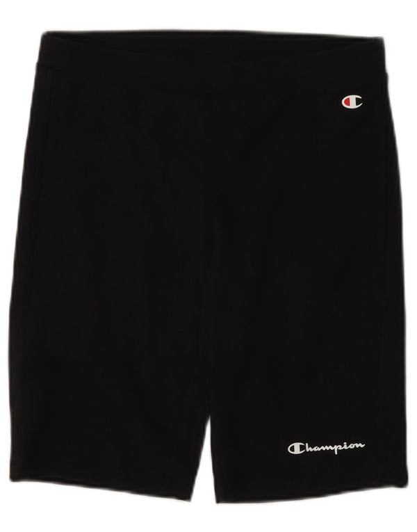 Shorts esportivos femininos Champion UK 14 médio algodão preto