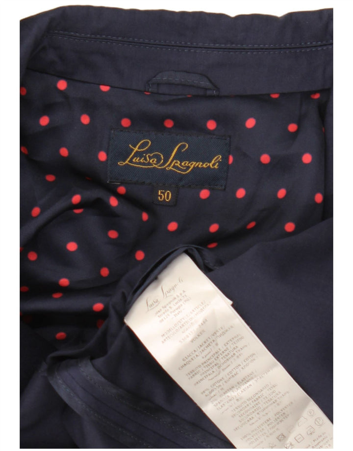 Jaqueta blazer feminina Luisa Spagnoli com 1 botão IT 50 XL azul marinho algodão