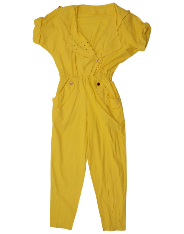 Macacão feminino vintage UK 12 amarelo médio