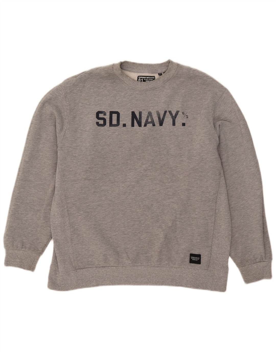 Superdry moletom feminino grande com estampa gráfica UK 14 grande algodão cinza