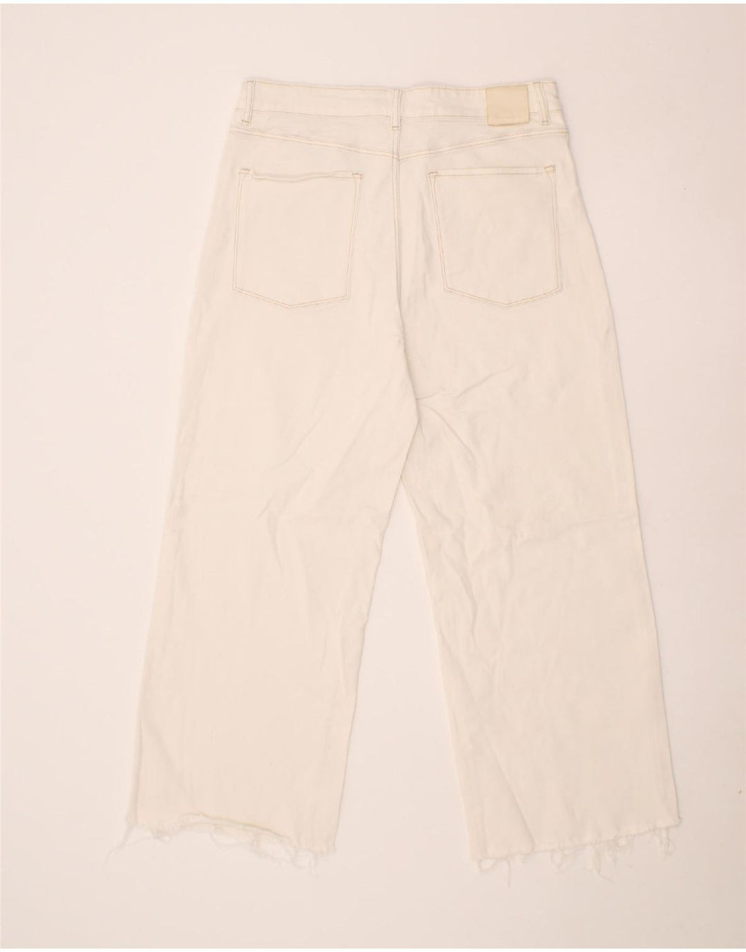 MASSIMO DUTTI Womens Wide Leg Jeans US 10 Large W32 L27 White Cotton Vintage Massimo Dutti and Second-Hand Massimo Dutti from Messina Hembry 