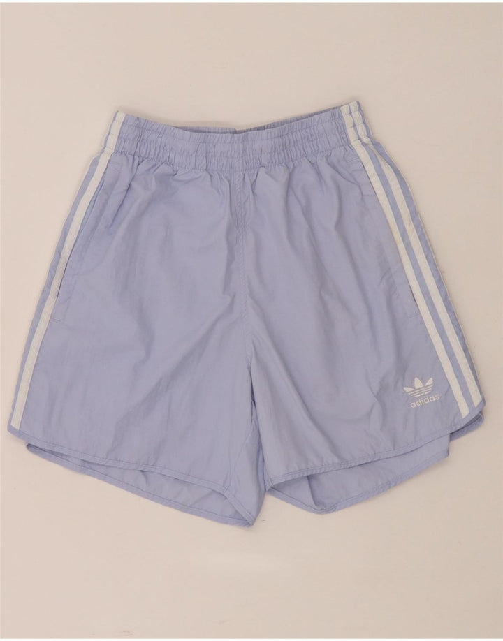 Shorts esportivos femininos Adidas UK 8 pequeno roxo poliéster
