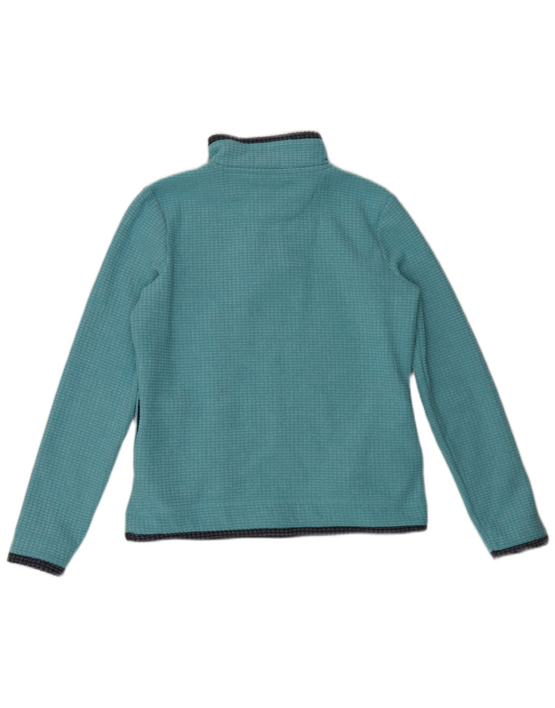 Suéter de lã feminino Weird Fish com zíper e pescoço UK 12 poliéster azul médio