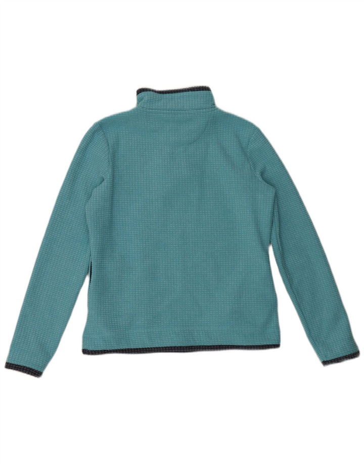 Suéter de lã feminino Weird Fish com zíper e pescoço UK 12 poliéster azul médio