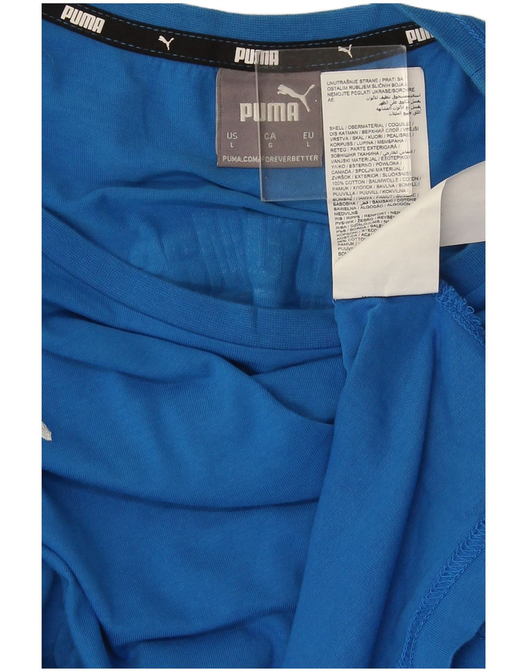 Puma Mens Graphic T-Shirt Top Grande Algodão Azul