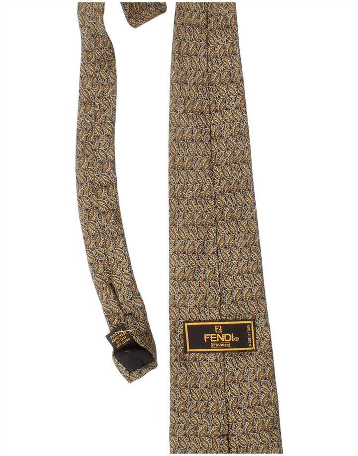Gravata masculina Fendi tamanho único bege paisley seda