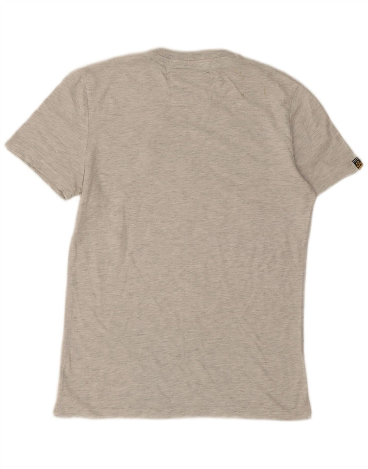 Camiseta gráfica masculina Superdry Top cinza médio algodão