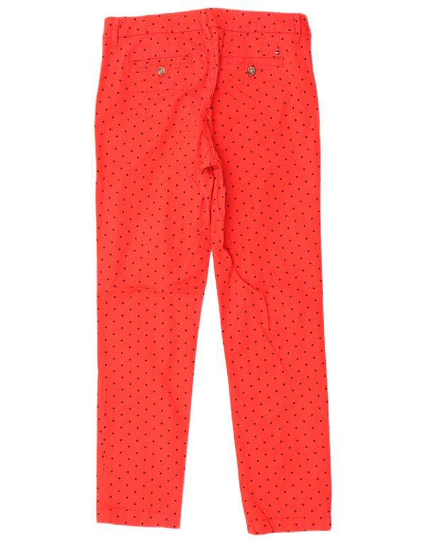Tommy Hilfiger Calça Chino Feminina Slim EUA 6 Médio W32 L29 Vermelho Manchado