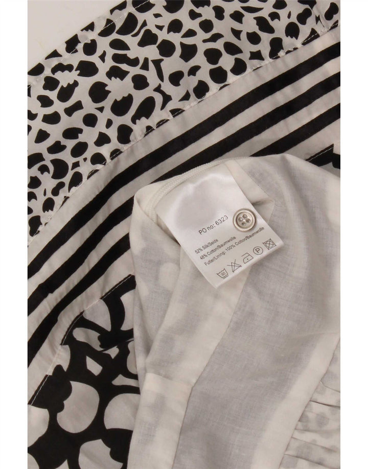 Vestido de verão feminino com padrão abstrato Jensen EU 38 seda preta média