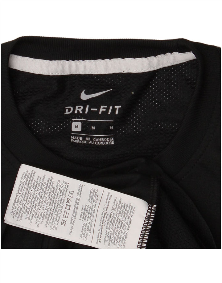Camiseta masculina Nike Dri Fit Top médio preto colorblock poliéster