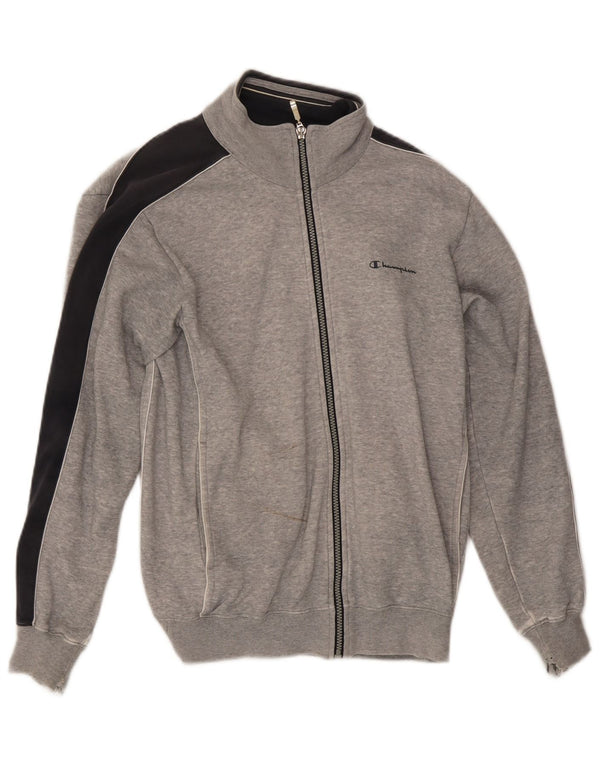 Jaqueta masculina Champion Regular Fit com top cinza pequeno e bloco colorido
