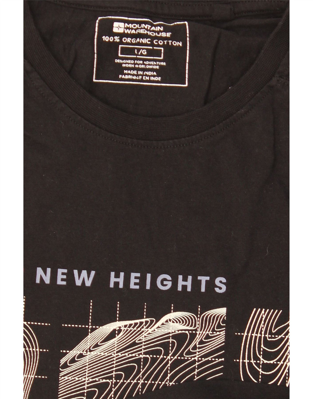 Camiseta gráfica masculina MOUNTAIN WAREHOUSE grande algodão preto