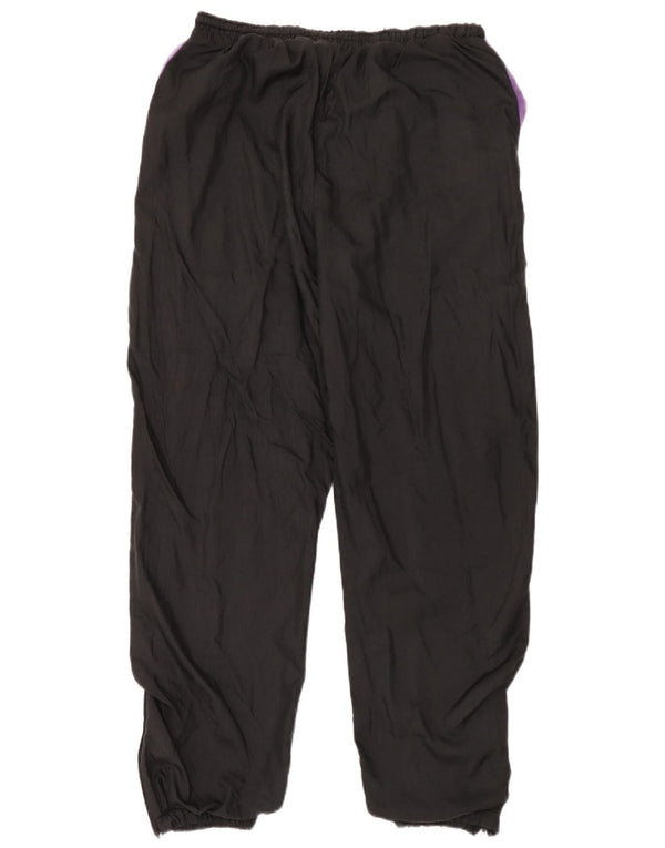 Calça de treino feminina vintage Joggers UK 14 grande bloco colorido preto
