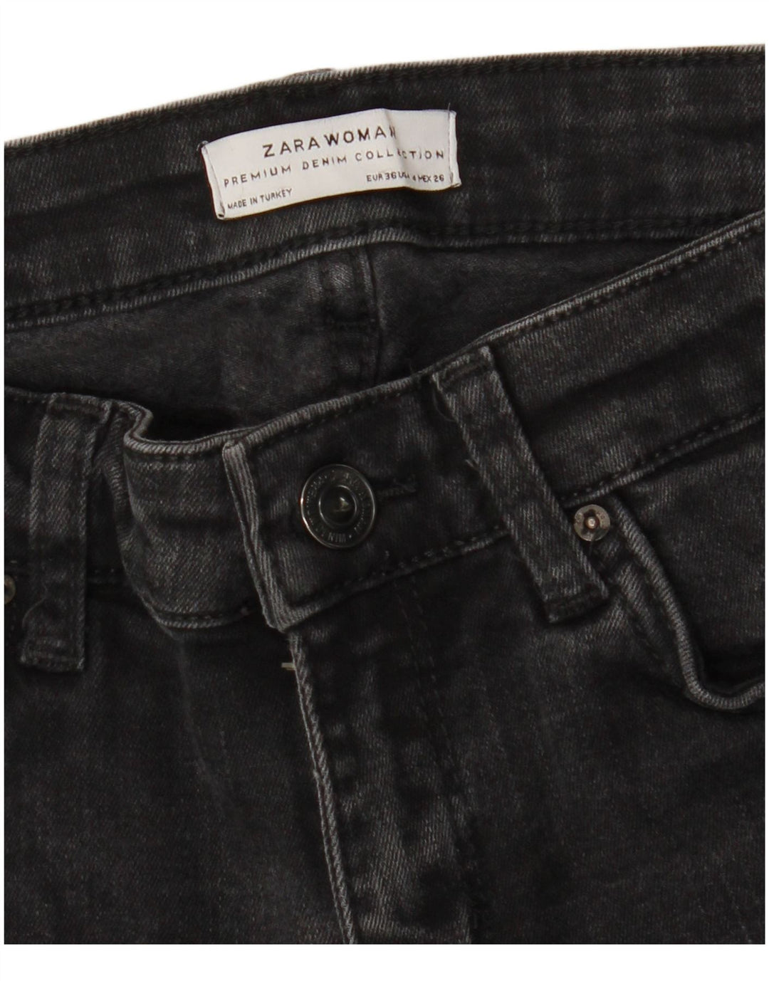Calça jeans feminina Zara Bootcut EU 36 XS W26 L26 preta