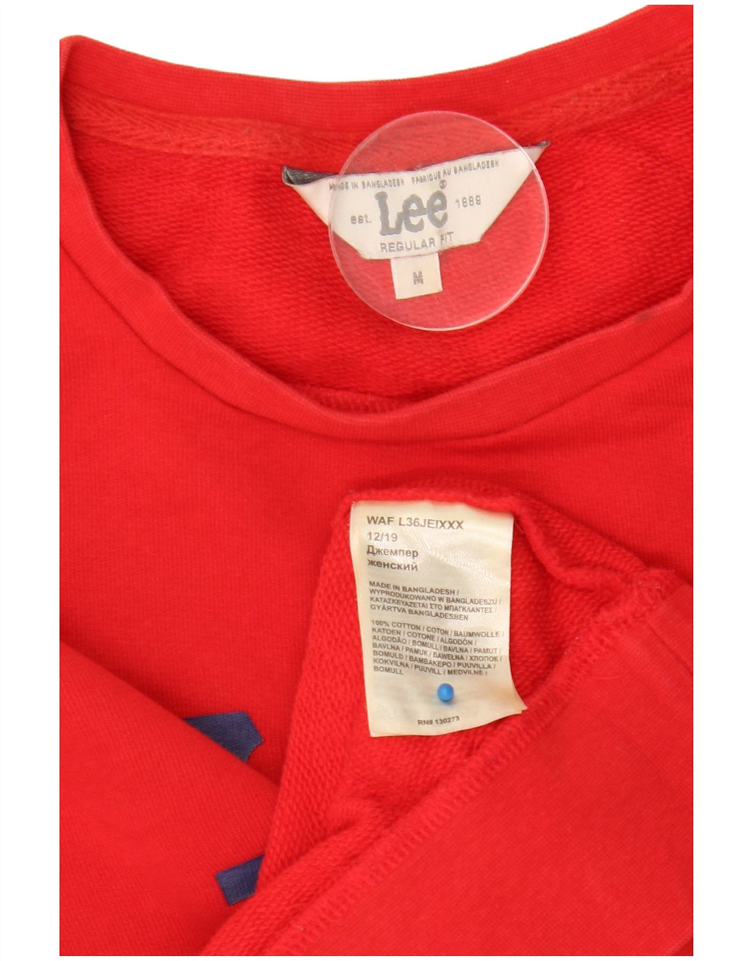 Suéter feminino Lee com estampa regular e ajuste regular, algodão vermelho médio 14