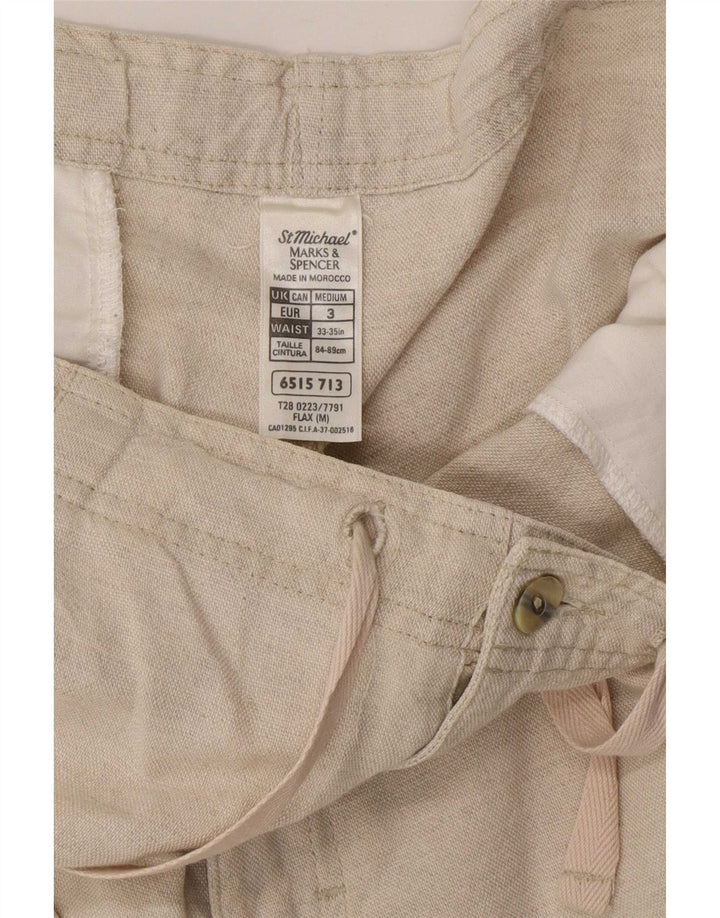 Shorts chino feminino Marks & Spencer Pegged médio W34 linho bege