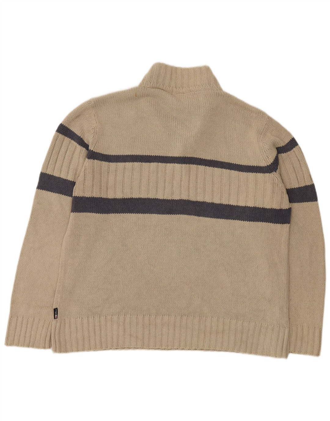 Suéter masculino MARKS & SPENCER Blue Harbor com zíper e gola grande bege