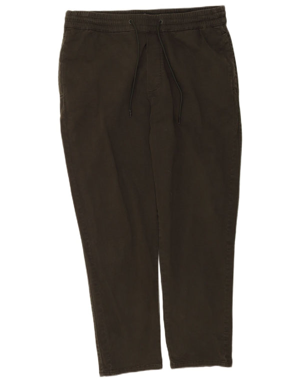 Zara Calça Chino Masculina Cônica Grande W32 L26 Algodão Cáqui