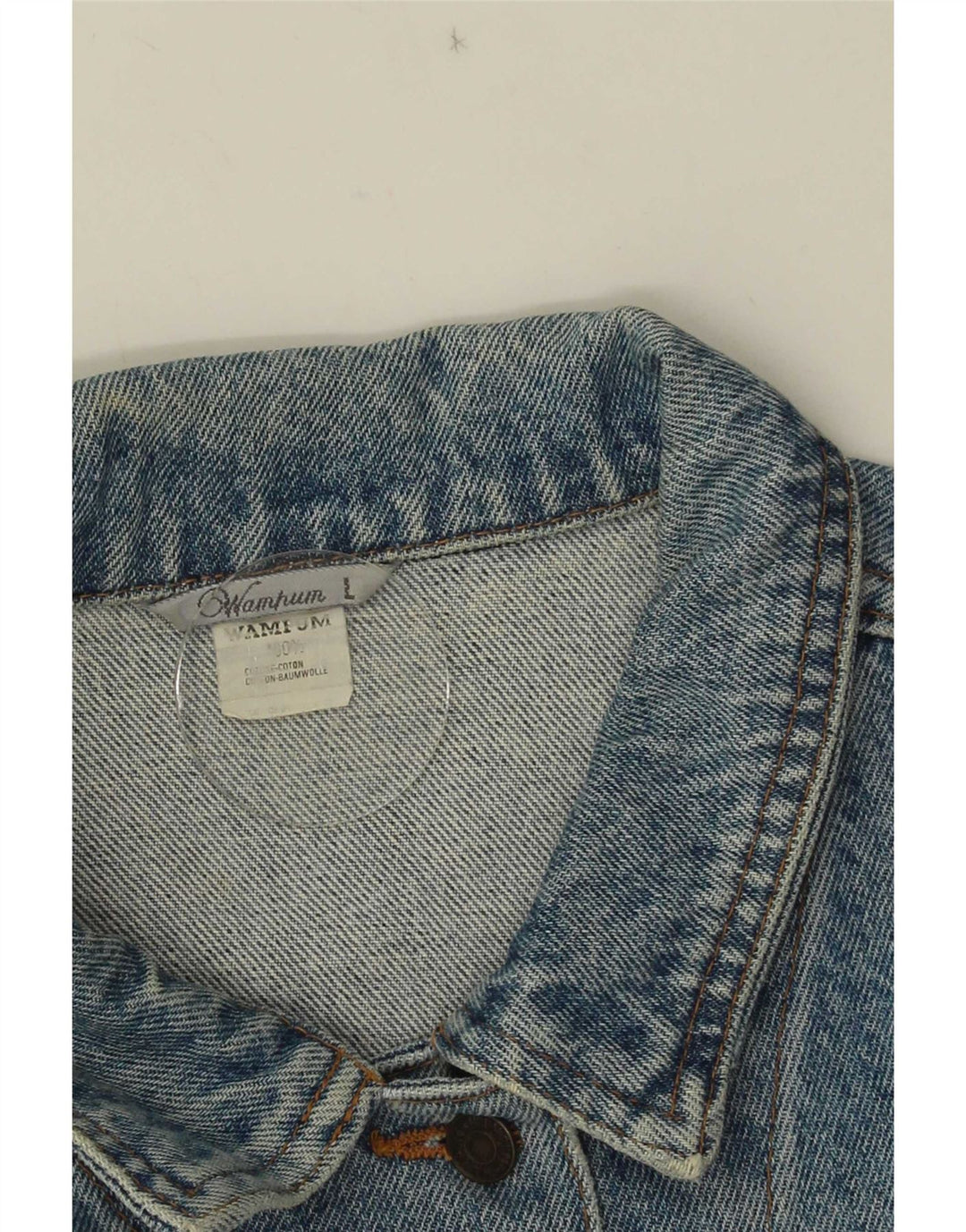 Jaqueta jeans feminina Wampum UK 16 grande algodão azul