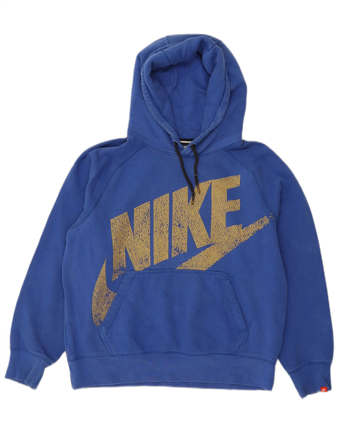 NIKE feminino oversized gráfico moletom com capuz UK 14 médio azul algodão