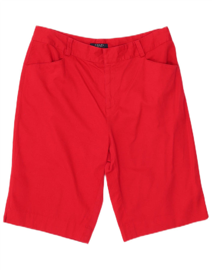 Shorts casual feminino Chaps US 10 grande W32 algodão vermelho