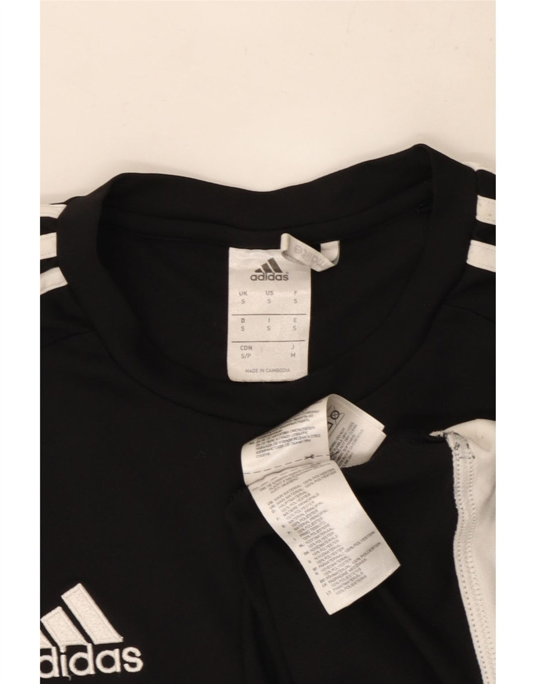 Adidas Mens Climalite Camiseta Top Pequeno Preto Colorblock Poliéster