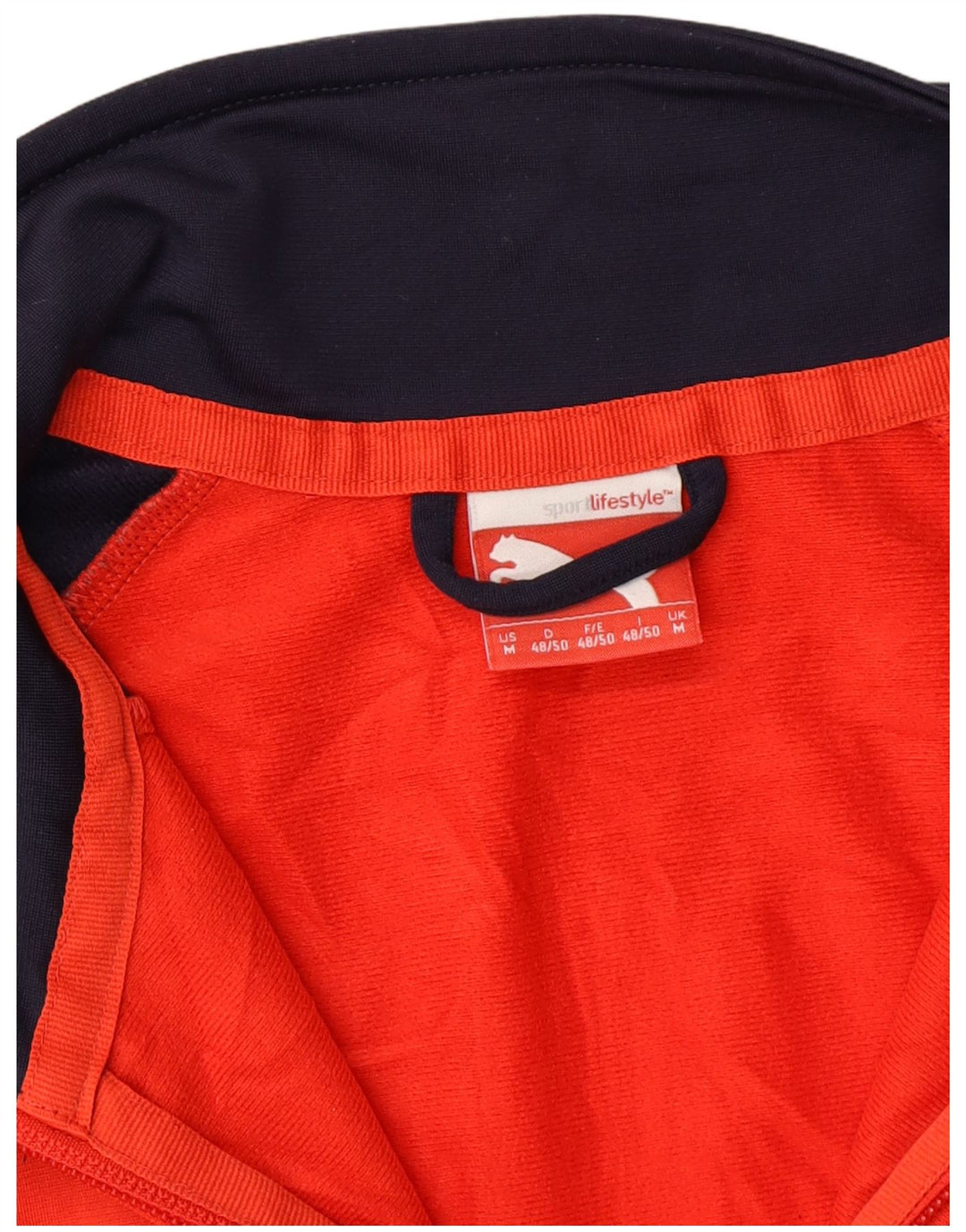 PUMA Mens Tracksuit Top Jacket Médio Laranja Colorblock