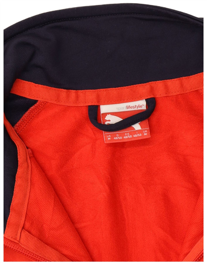 PUMA Mens Tracksuit Top Jacket Médio Laranja Colorblock