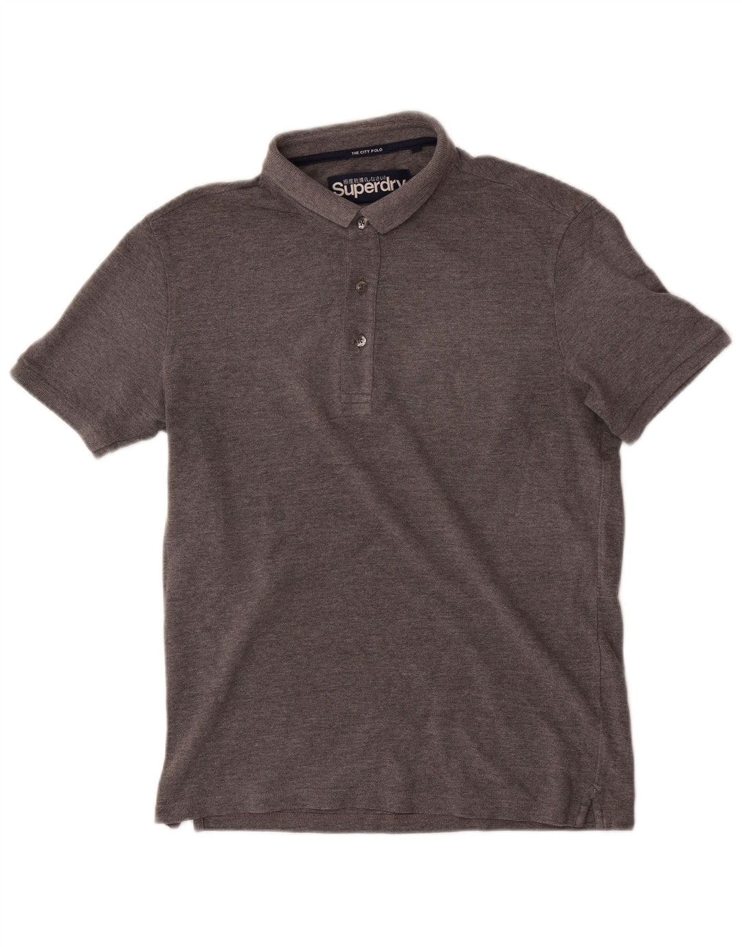 Camisa polo masculina Superdry algodão cinza médio