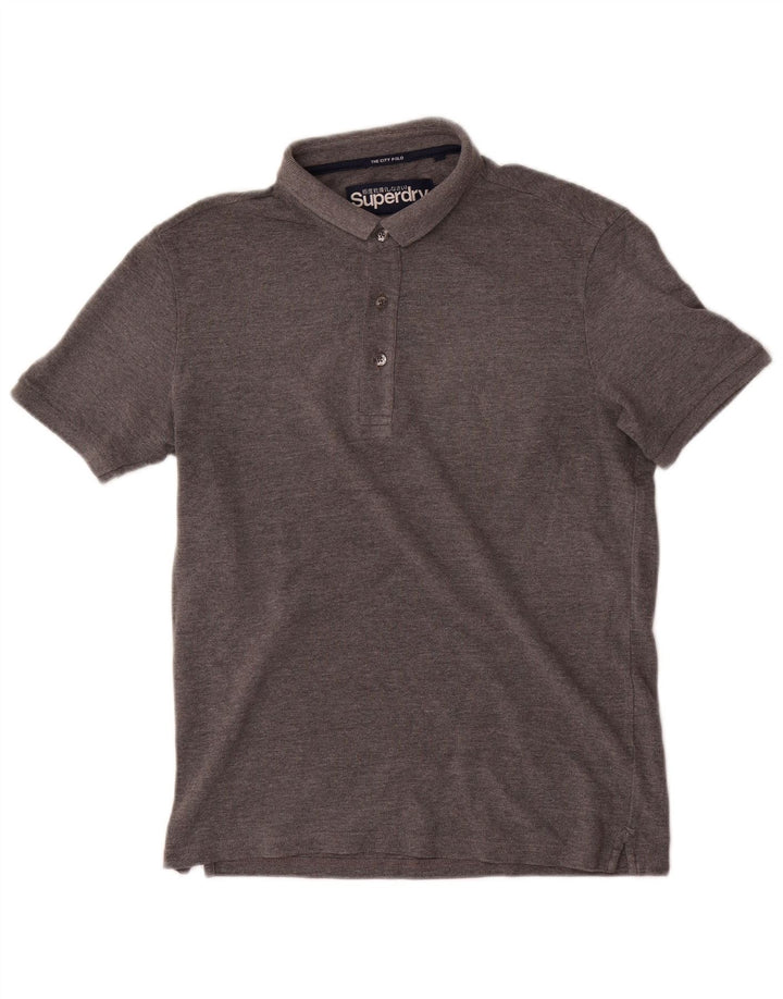 Camisa polo masculina Superdry algodão cinza médio