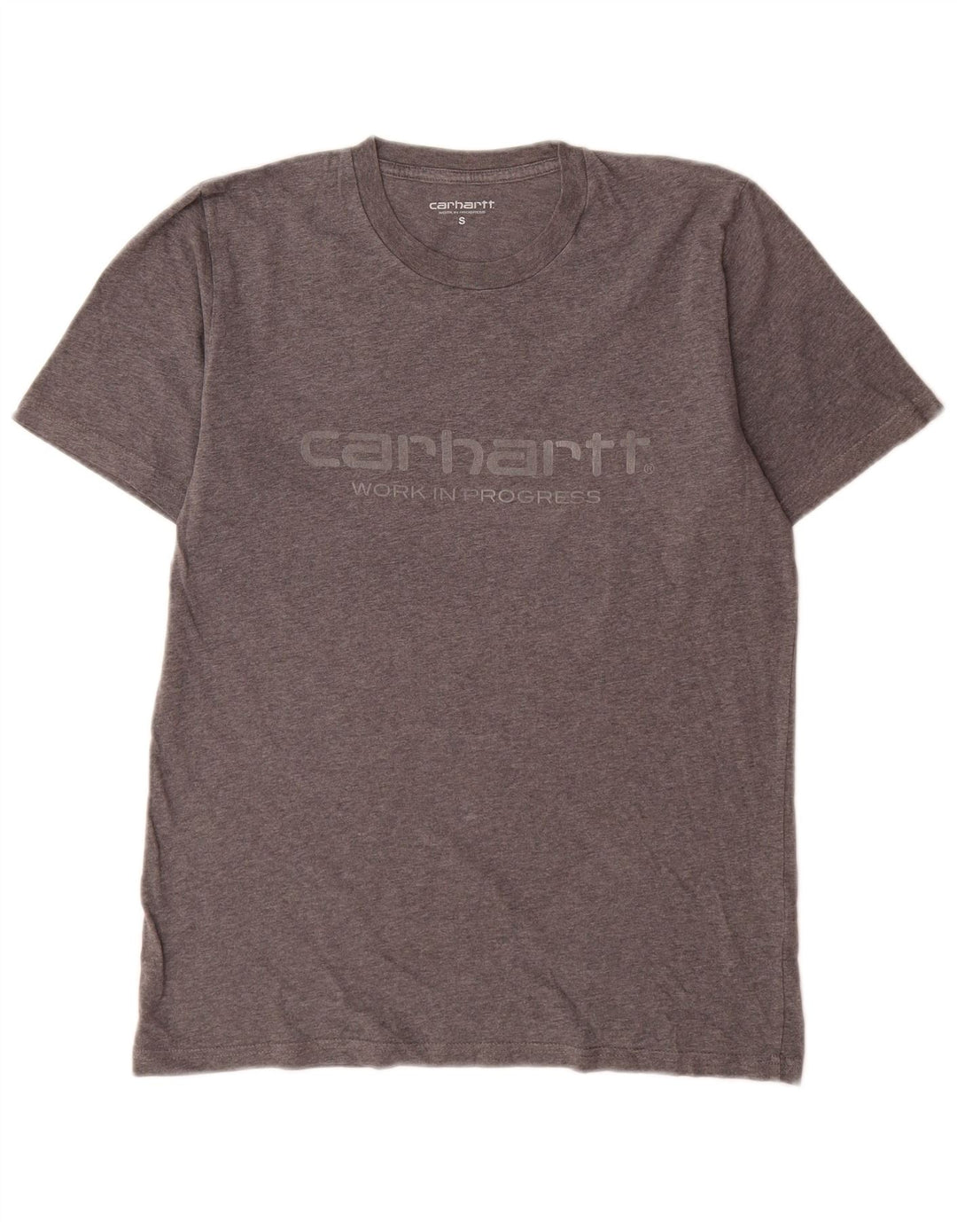 Carhartt Camiseta masculina gráfica top pequeno algodão cinza
